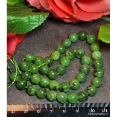 Бусина Нефрит зеленый Каменный цветок
