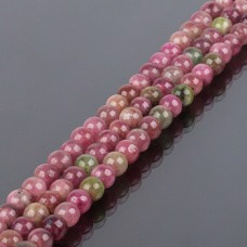 Бусина - Турмалин розовый - 6 мм - шарик - гладкий - арбузный