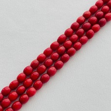 Бусины для украшений из красного Коралла (40 см, Коралл, Индонезия, Гладкий, Нить, Красный)