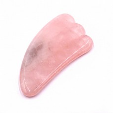 Скребок SEL-S-03 из натурального камня Розовый кварц для лица и массажа Гуаша Китай